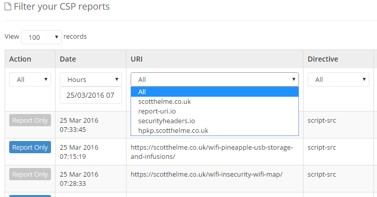 filtering on collect hosts