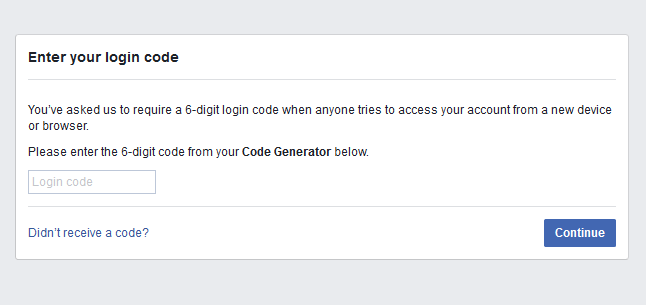 facebook login code