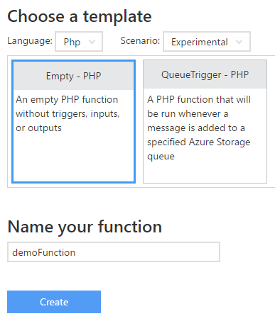 create PHP function