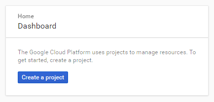 create new project screen